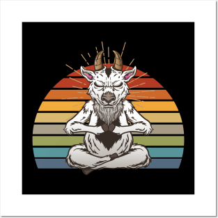 Namaste Yoga Meditation Goat Posters and Art